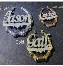 Load image into Gallery viewer, Costume Name earrings (bamboo)